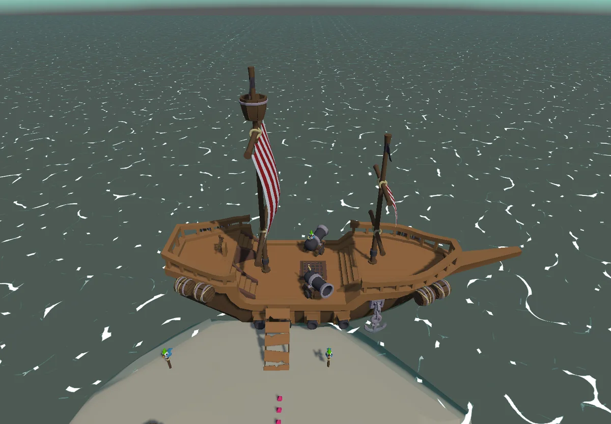 Vista del escenario de Aventura pirata